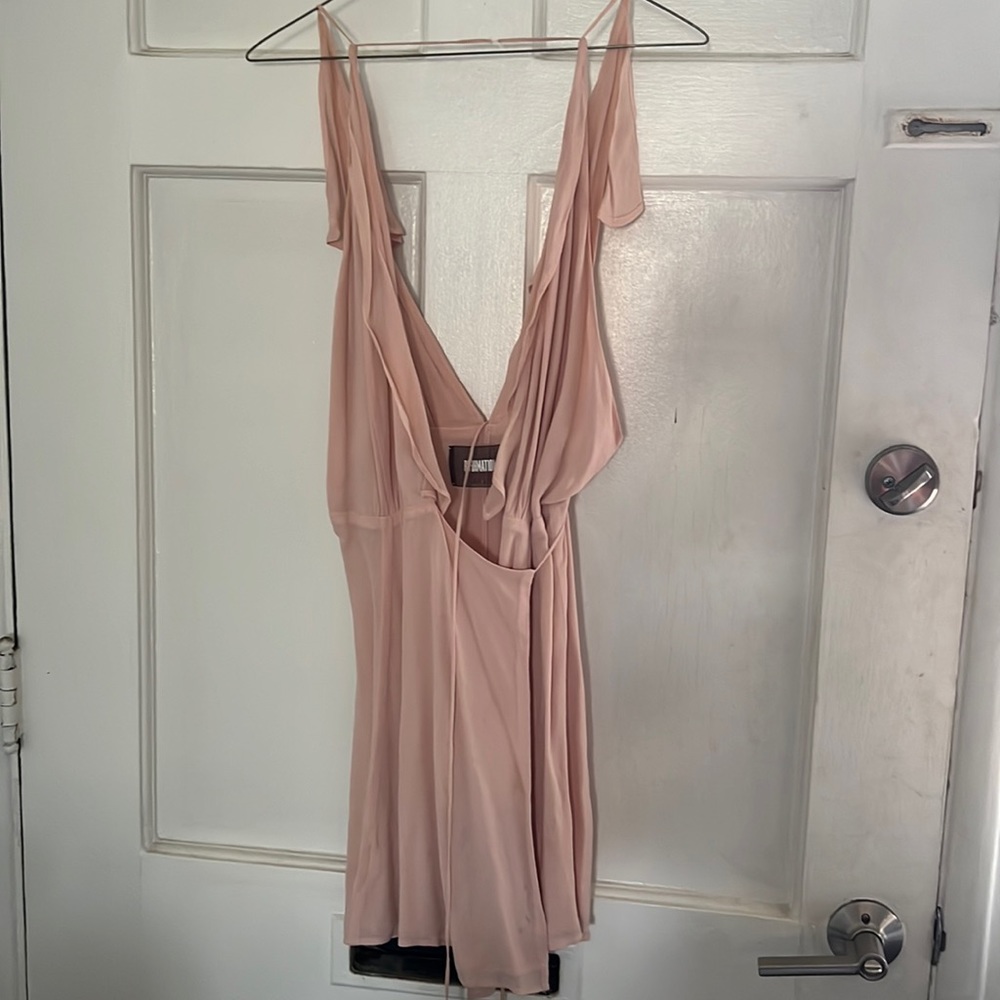 Nude reformation low cut dress